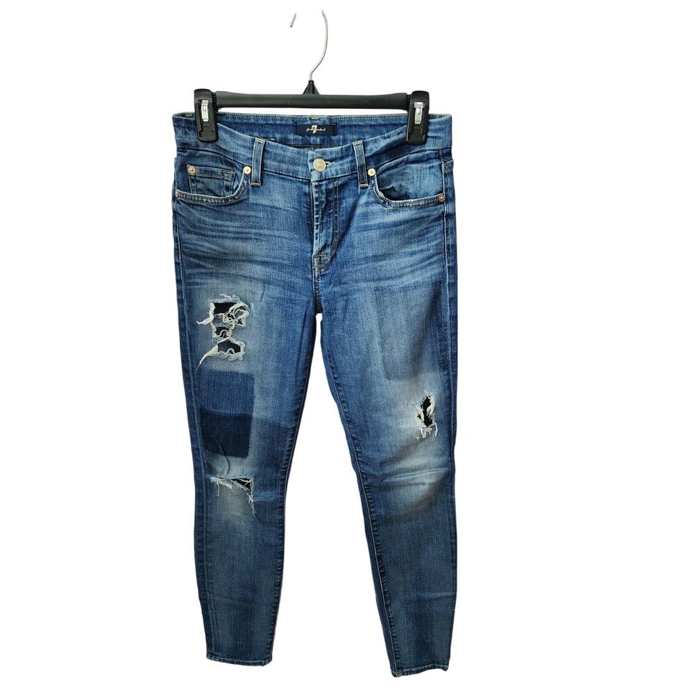 7 for all mankind Patchwork Print Jeans Womens 27‎ U.S.A.